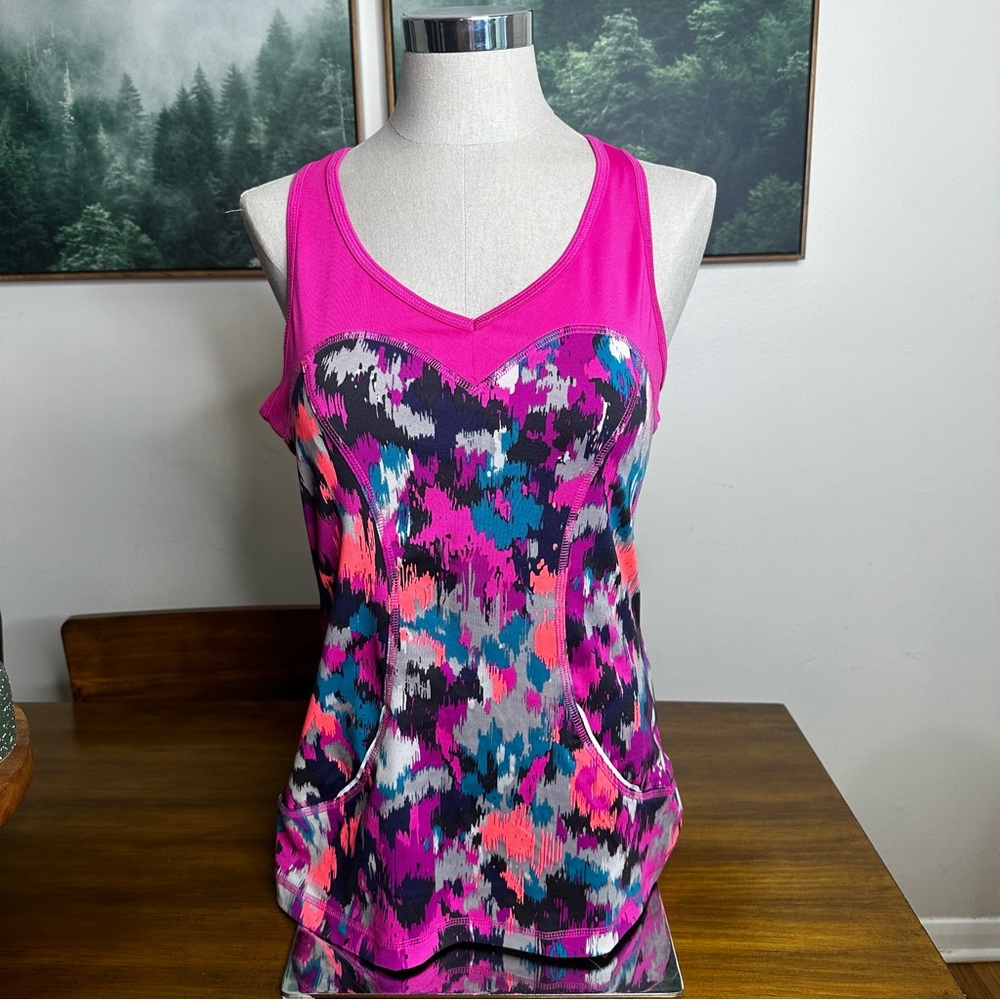 Women's Pink and Multicolor Tank Top